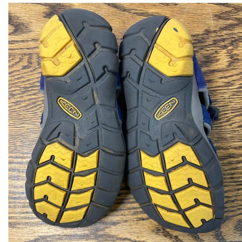Keen Seacamp II CNX Kids Blue Yellow Waterproof Hiking Sandals 1010088 Size 11